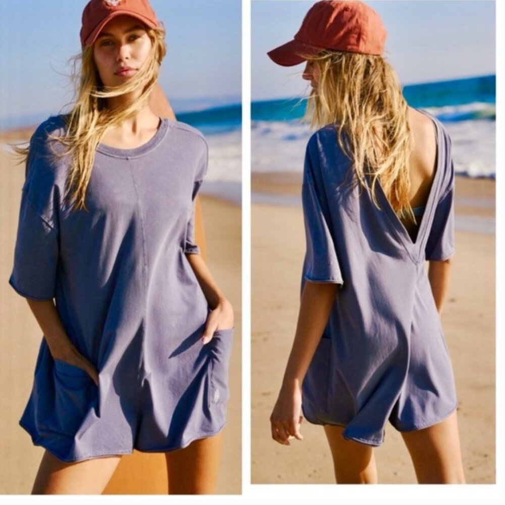 NEW Free People Movement Hot Shot Tee Romper Oversize